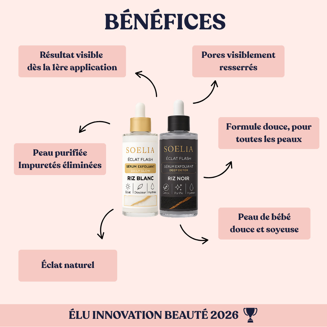 SOELIA™ - Éclat Flash | Le Sérum Coréen Exfoliant au Riz