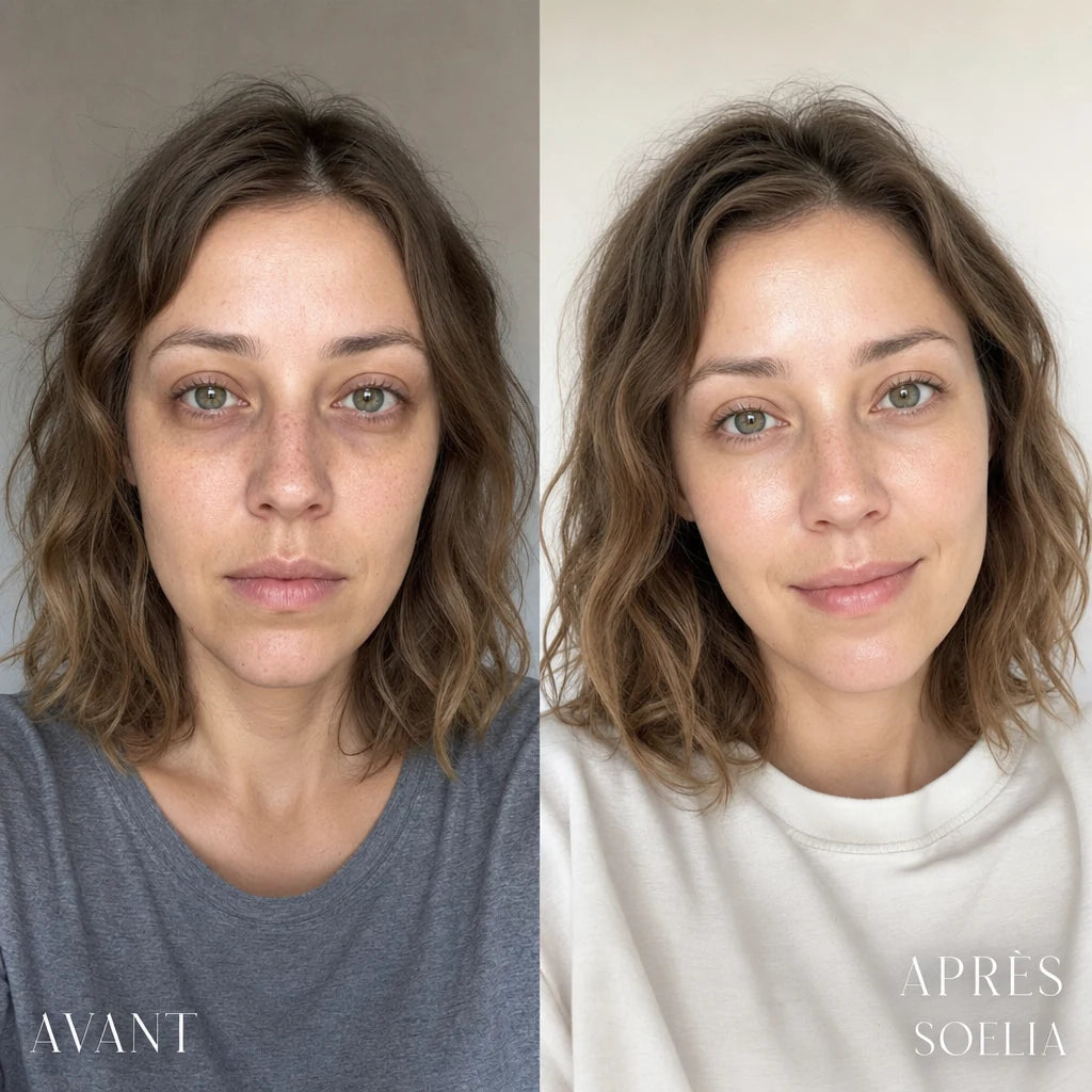 Avant / apres - regard repose et teint lumineux, baume PDRN Soelia